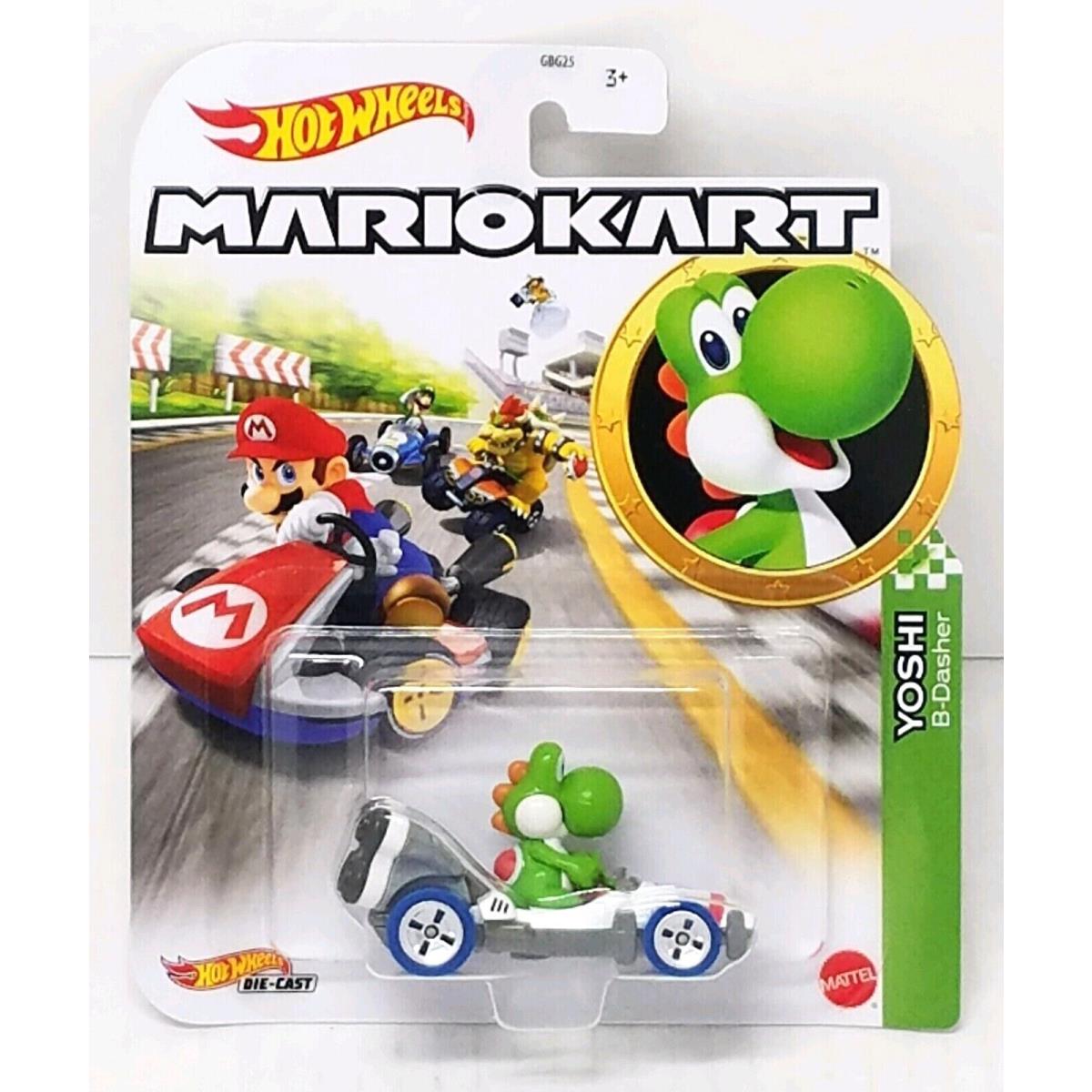 Mario Hot Wheels Mariokart Kart Diecast Car Vehicle Choose 2021 2022 2023 2024 + GBG29, YOSHI B-Dasher