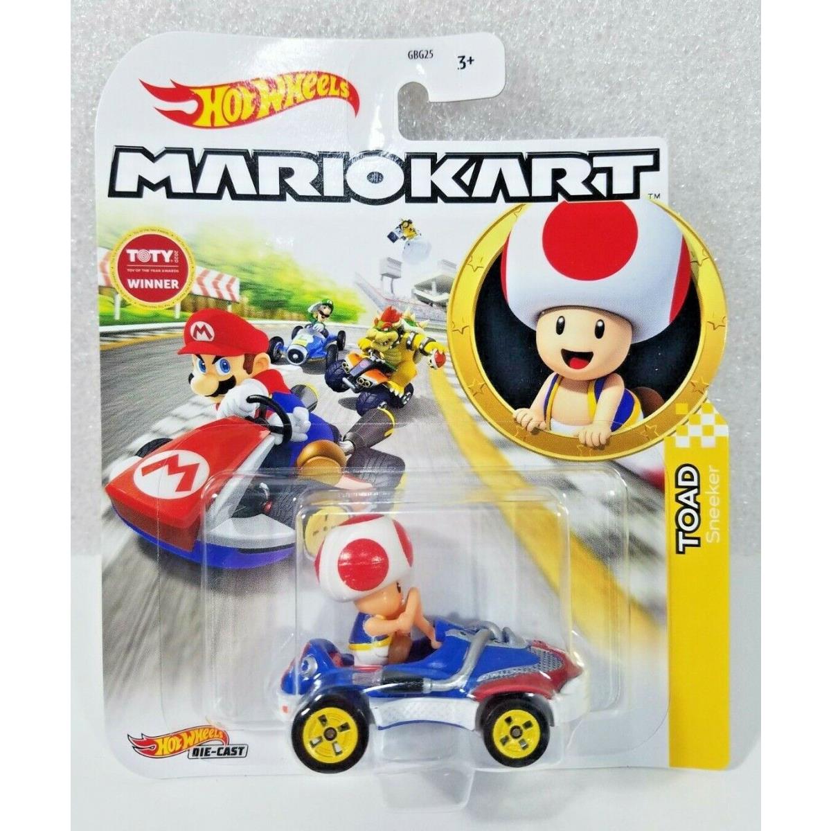 Mario Hot Wheels Mariokart Kart Diecast Car Vehicle Choose 2021 2022 2023 2024 + GBG30, TOAD Sneeker