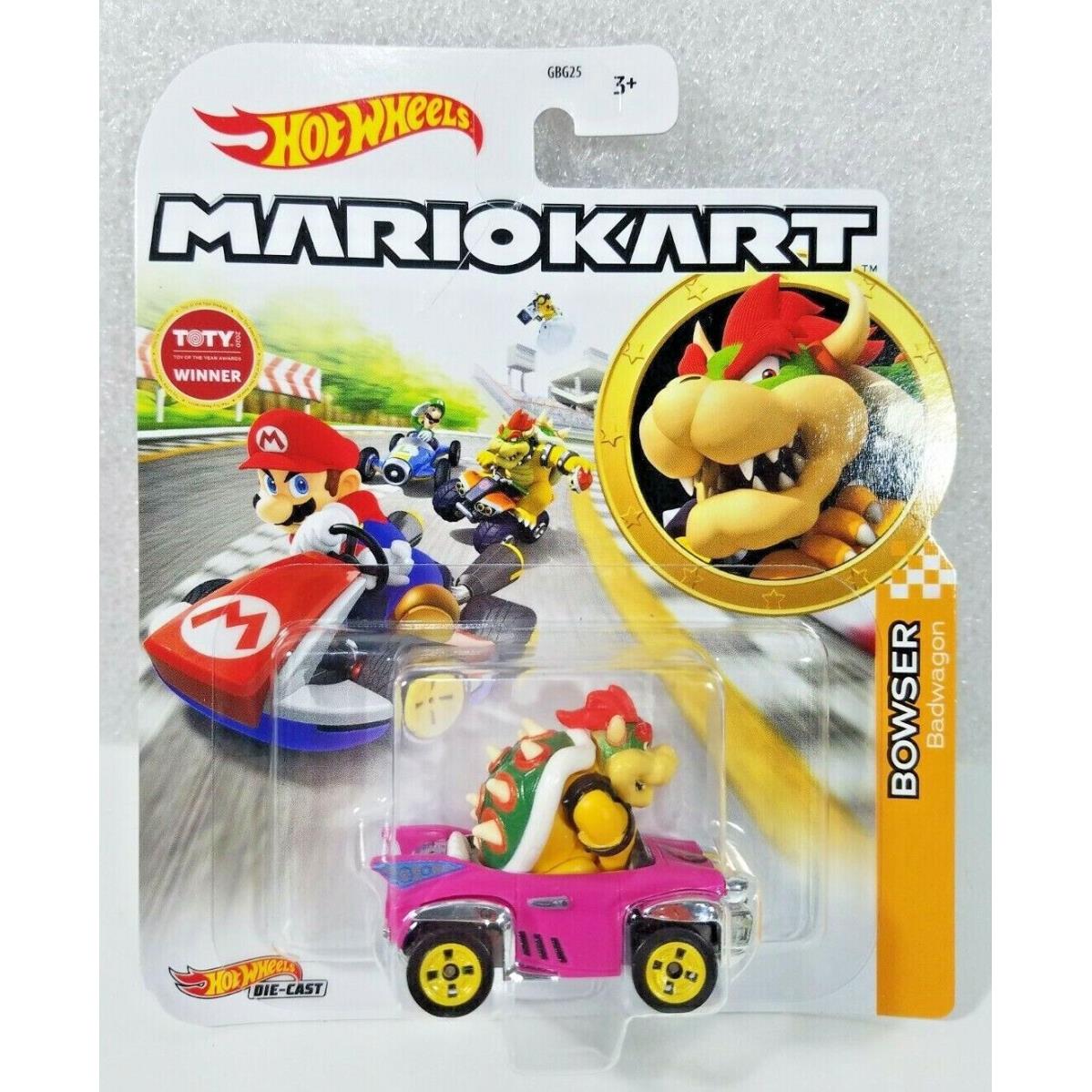 Mario Hot Wheels Mariokart Kart Diecast Car Vehicle Choose 2021 2022 2023 2024 + GBG31, BOWSER Badwagon