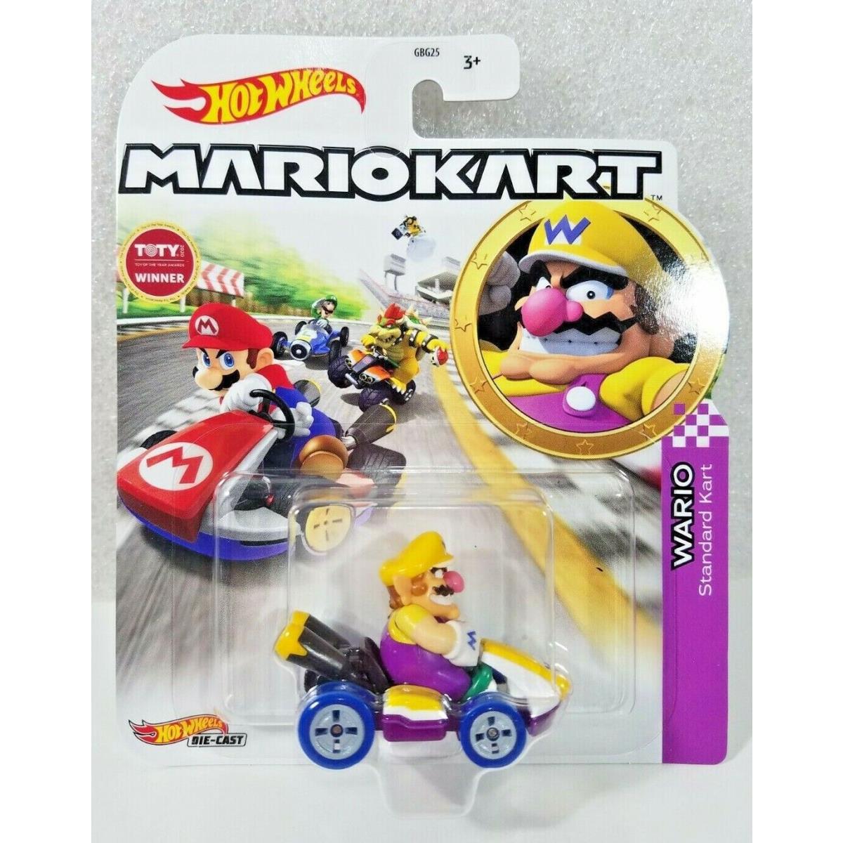 Mario Hot Wheels Mariokart Kart Diecast Car Vehicle Choose 2021 2022 2023 2024 + GBG32, WARIO Standard Kart