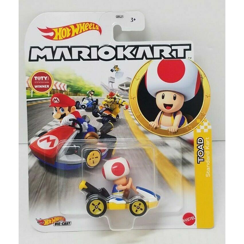 Mario Hot Wheels Mariokart Kart Diecast Car Vehicle Choose 2021 2022 2023 2024 + GJH63, TOAD Standard Kart