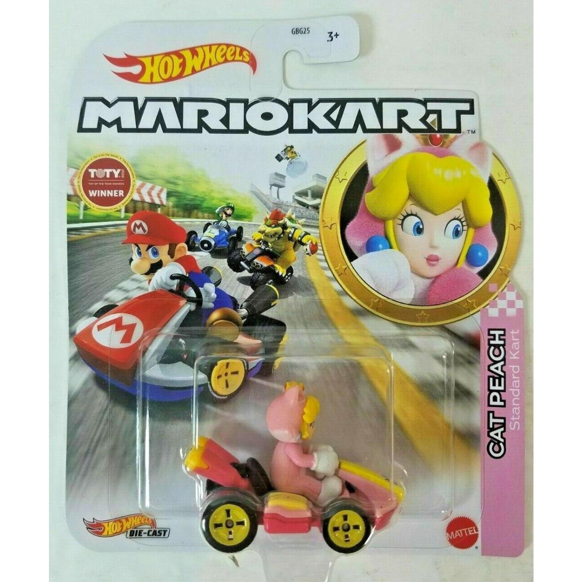 Mario Hot Wheels Mariokart Kart Diecast Car Vehicle Choose 2021 2022 2023 2024 + GRN13, CAT PEACH Standard Kart