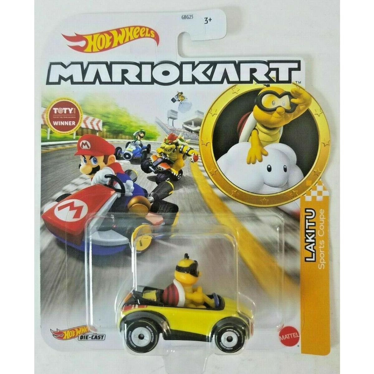 Mario Hot Wheels Mariokart Kart Diecast Car Vehicle Choose 2021 2022 2023 2024 + GRN16, LAKITU Sports Coupe