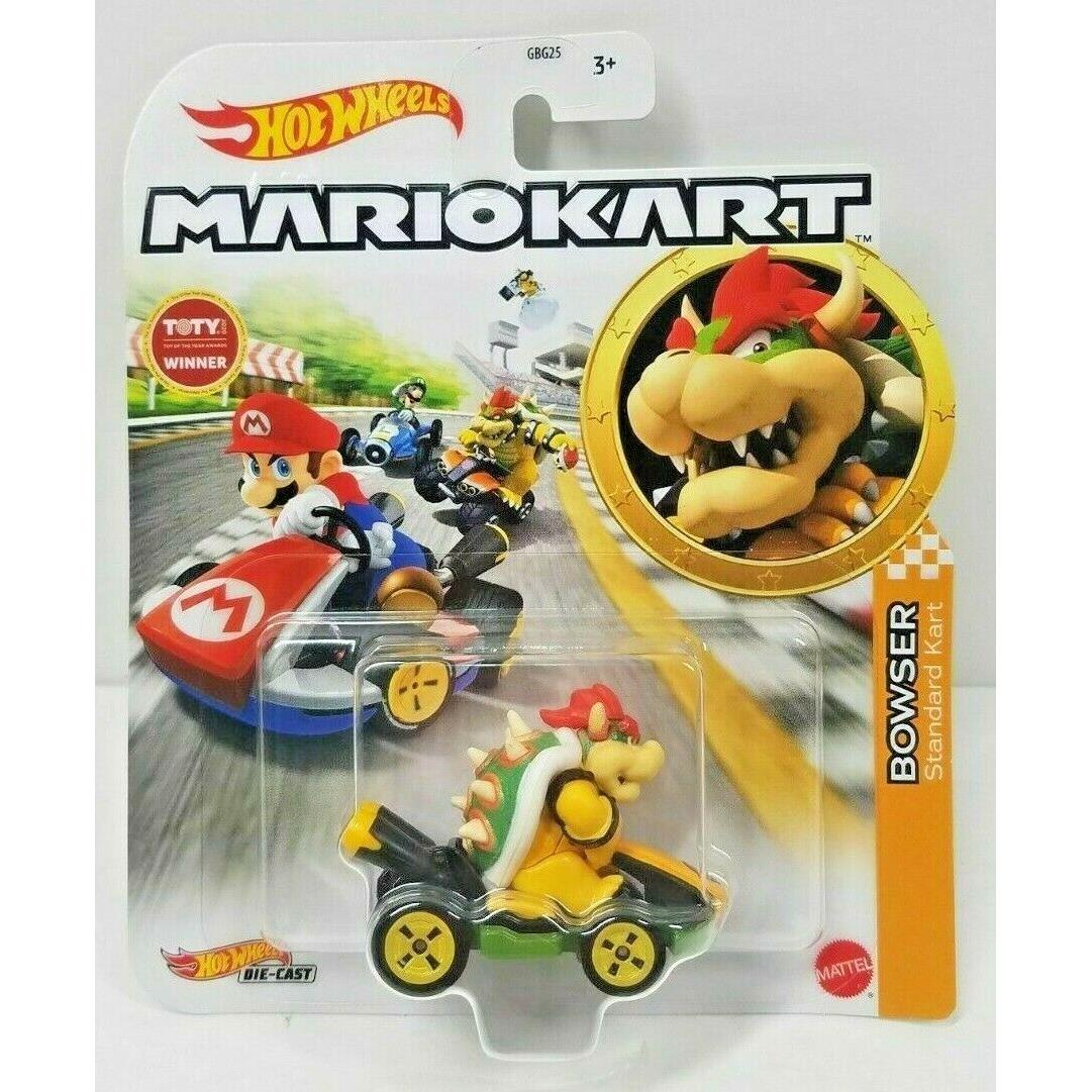 Mario Hot Wheels Mariokart Kart Diecast Car Vehicle Choose 2021 2022 2023 2024 + GRN20, BOWSER Standard Kart