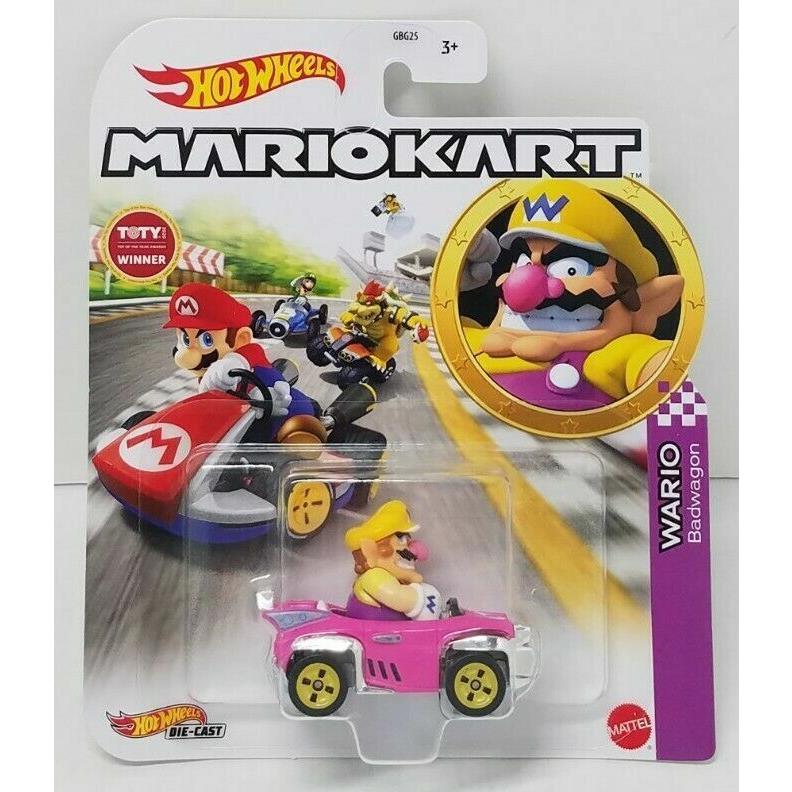 Mario Hot Wheels Mariokart Kart Diecast Car Vehicle Choose 2021 2022 2023 2024 + GRN22, WARIO Badwagon