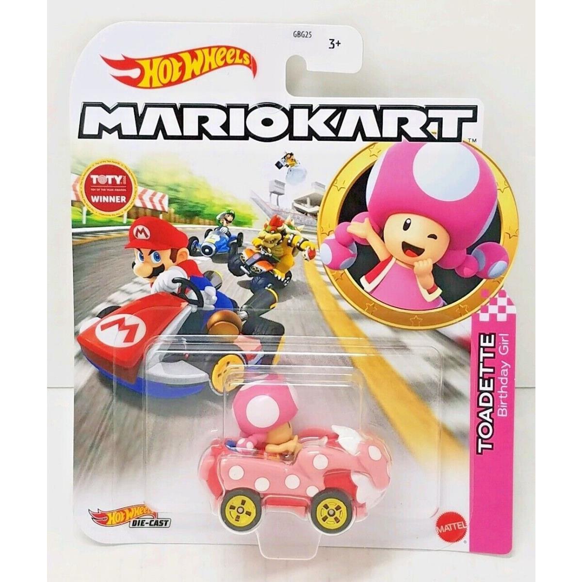 Mario Hot Wheels Mariokart Kart Diecast Car Vehicle Choose 2021 2022 2023 2024 + HDB26, TOADETTE Birthday Girl