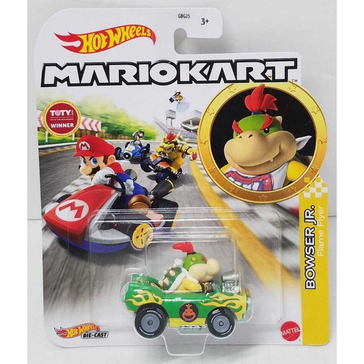 Mario Hot Wheels Mariokart Kart Diecast Car Vehicle Choose 2021 2022 2023 2024 + HDB27, BOWSER JR Flame Flyer