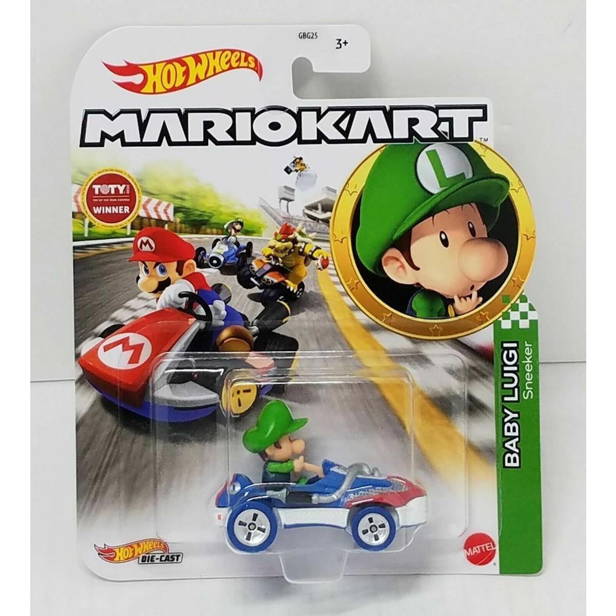 Mario Hot Wheels Mariokart Kart Diecast Car Vehicle Choose 2021 2022 2023 2024 + HDB28 BABY LUIGI Sneeker