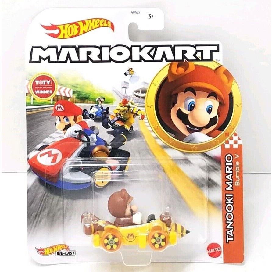 Mario Hot Wheels Mariokart Kart Diecast Car Vehicle Choose 2021 2022 2023 2024 + HDB31, TANOOKI MARIO Bumble V