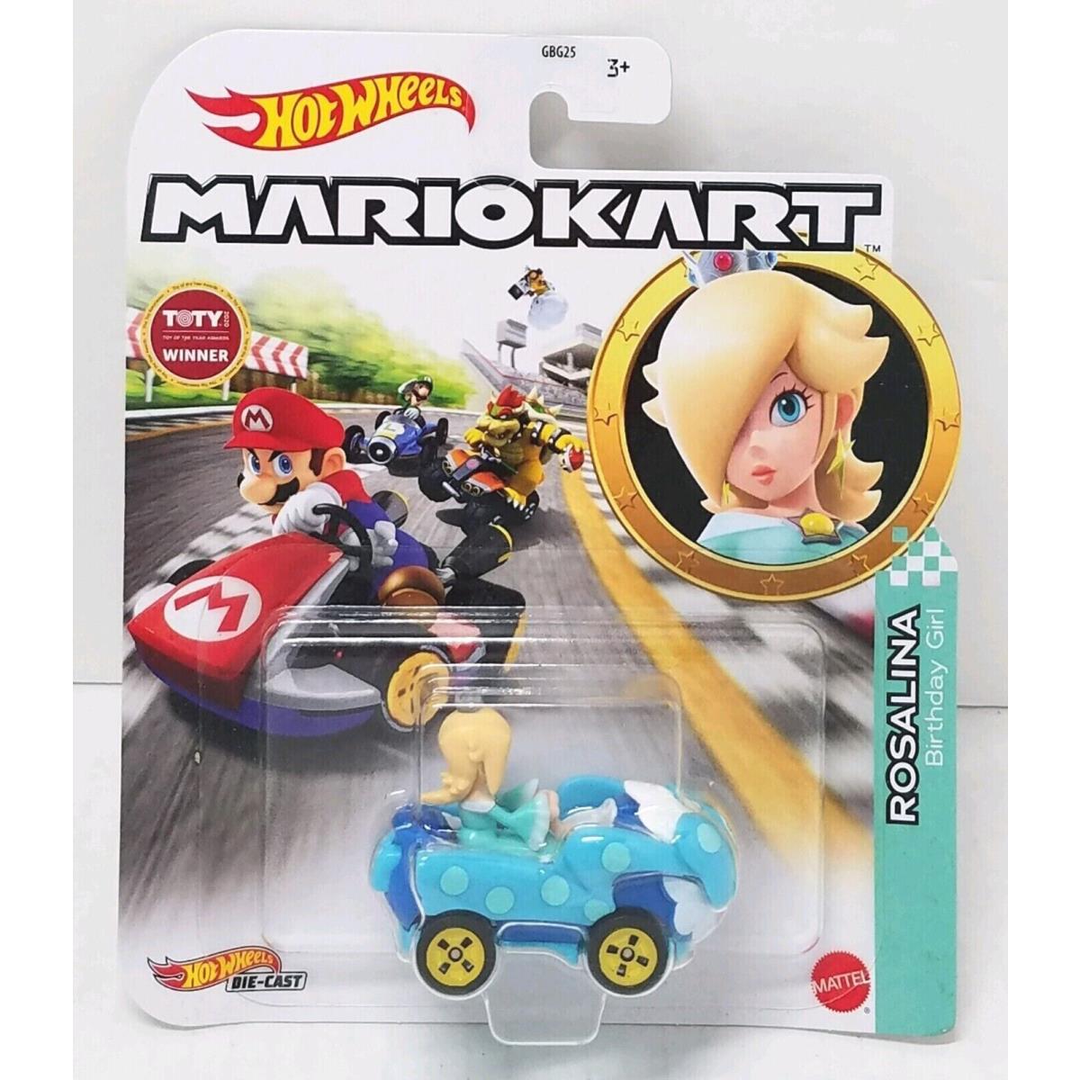 Mario Hot Wheels Mariokart Kart Diecast Car Vehicle Choose 2021 2022 2023 2024 + HDB32, ROSALINA Birthday Girl