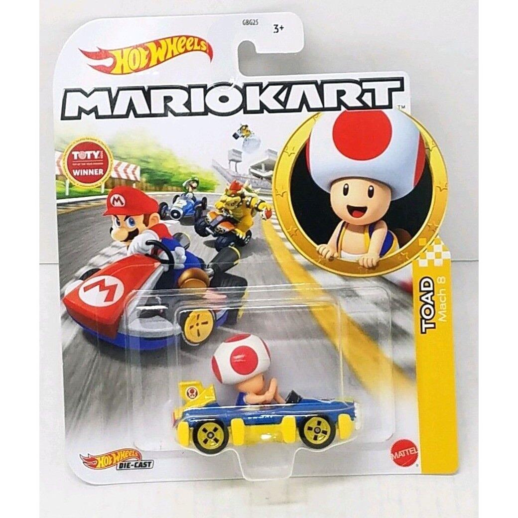 Mario Hot Wheels Mariokart Kart Diecast Car Vehicle Choose 2021 2022 2023 2024 + HDB35, TOAD Mach 8