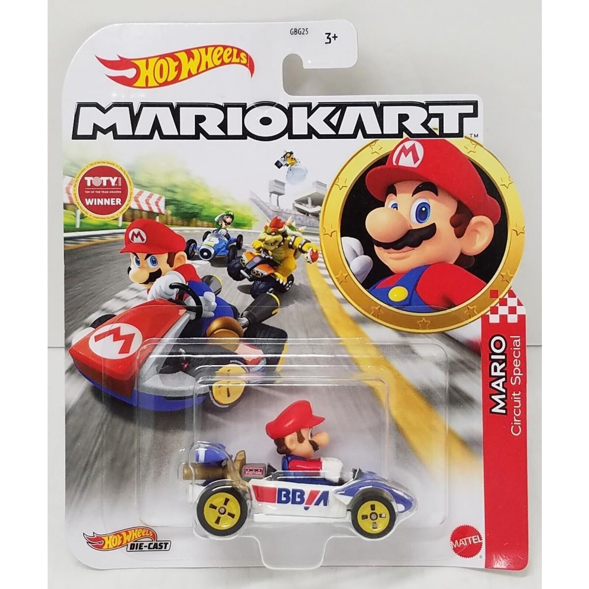 Mario Hot Wheels Mariokart Kart Diecast Car Vehicle Choose 2021 2022 2023 2024 + HDB36, MARIO Circuit Special