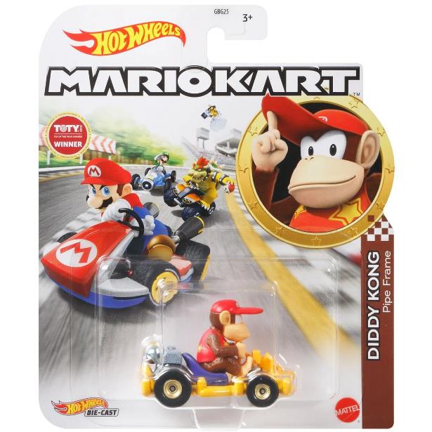 Mario Hot Wheels Mariokart Kart Diecast Car Vehicle Choose 2021 2022 2023 2024 + GRN15, DIDDY KONG Pipe Frame