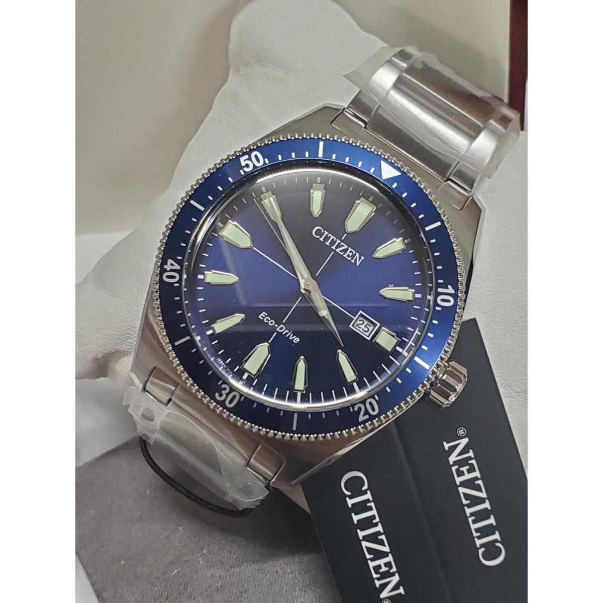 Citizen Brycen Eco-drive Blue Dial Men`s Watch AW1591-79L - Dial: Blue, Band: Silver-tone, Bezel: Silver-tone