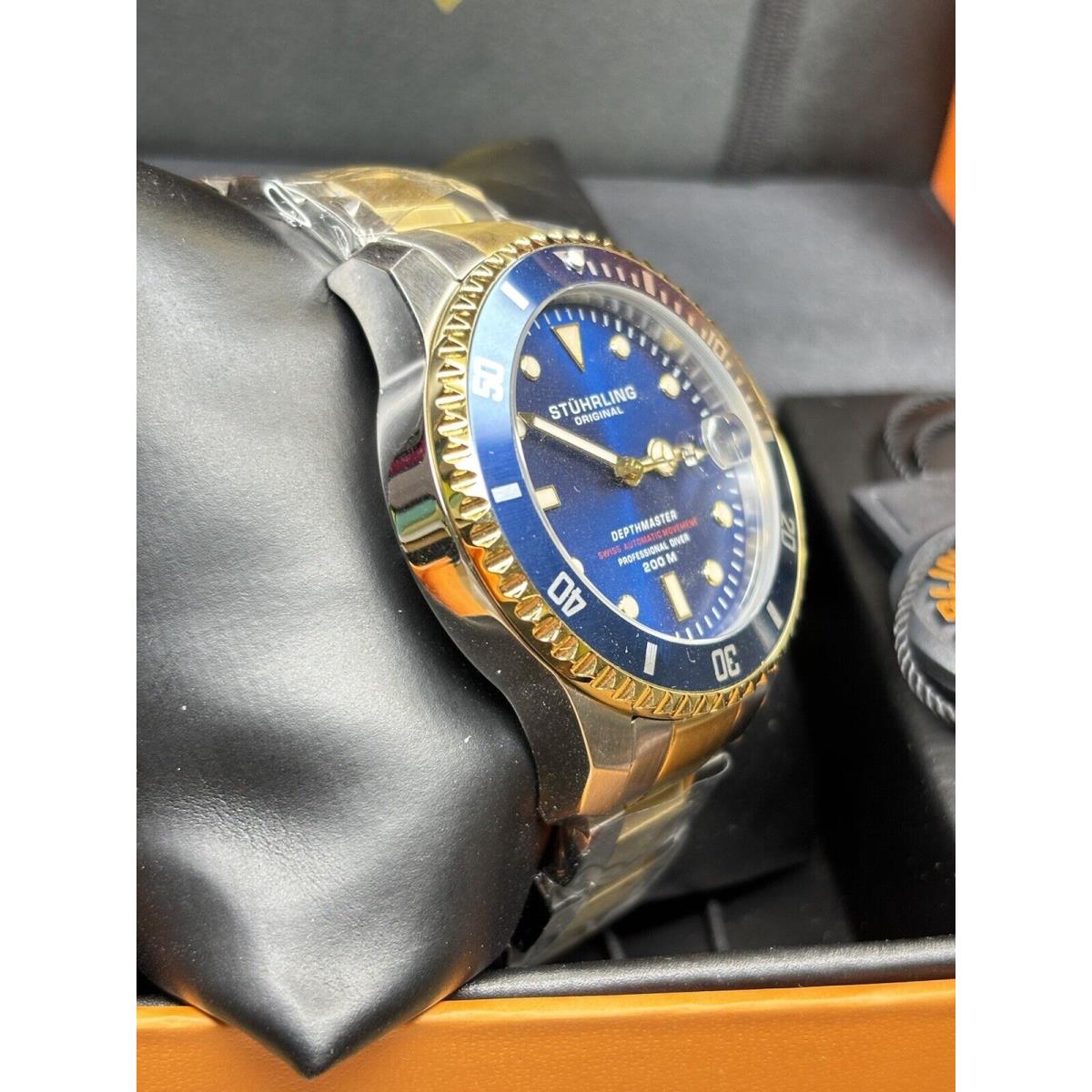 Stuhrling Men`s Automatic 883 Depthmaster Professional Dive Watch Nos