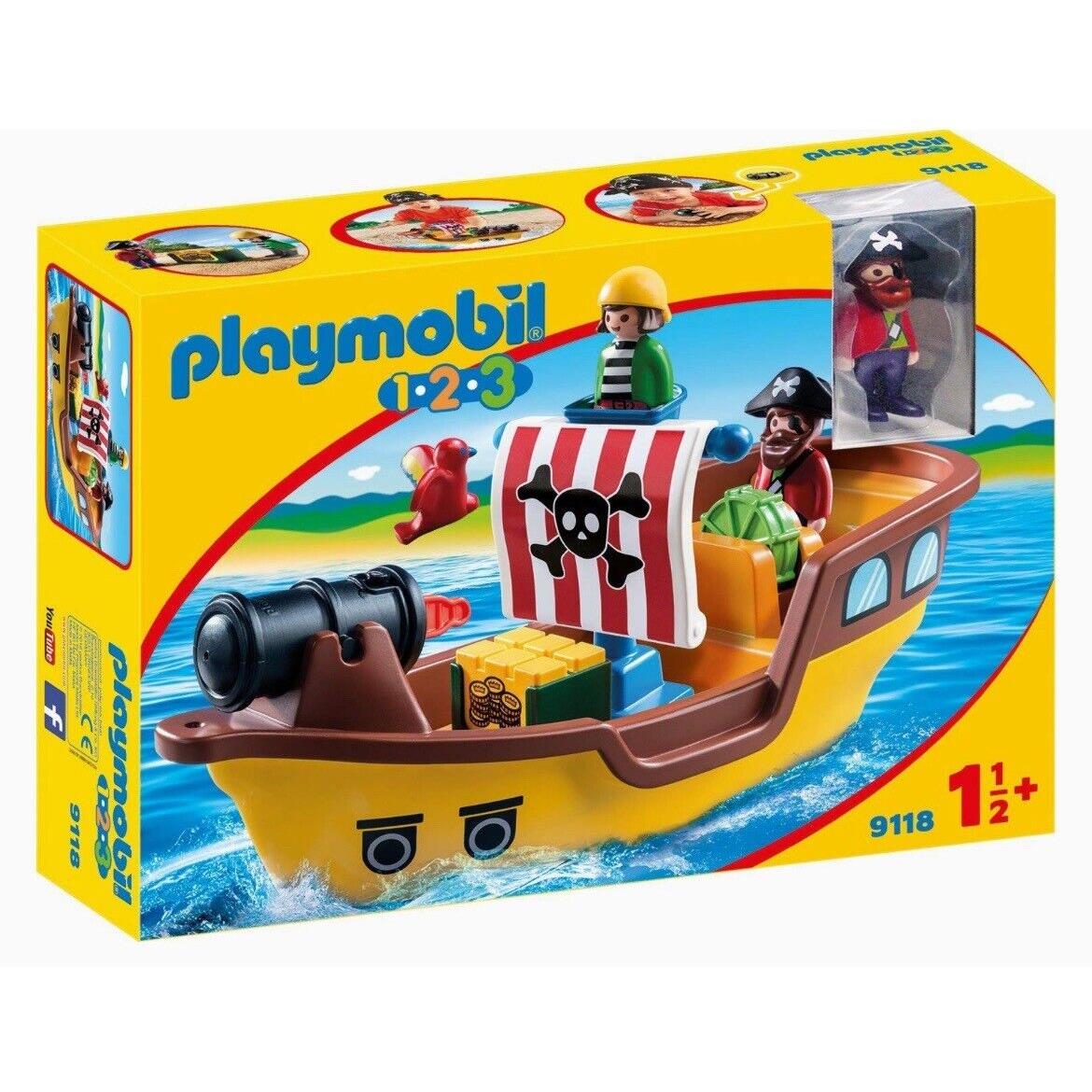 Playmobil 9118 1.2.3 Pirate Ship For Children Ages 1.5+ U.s. Seller