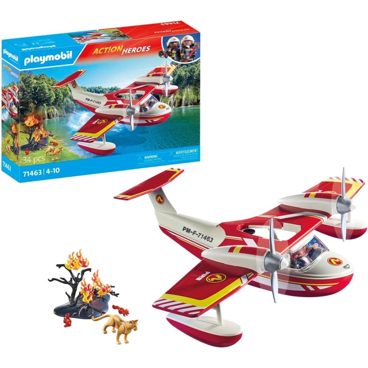 Playmobil Firefighting Seaplane 71463 Toy Set 34 Pieces