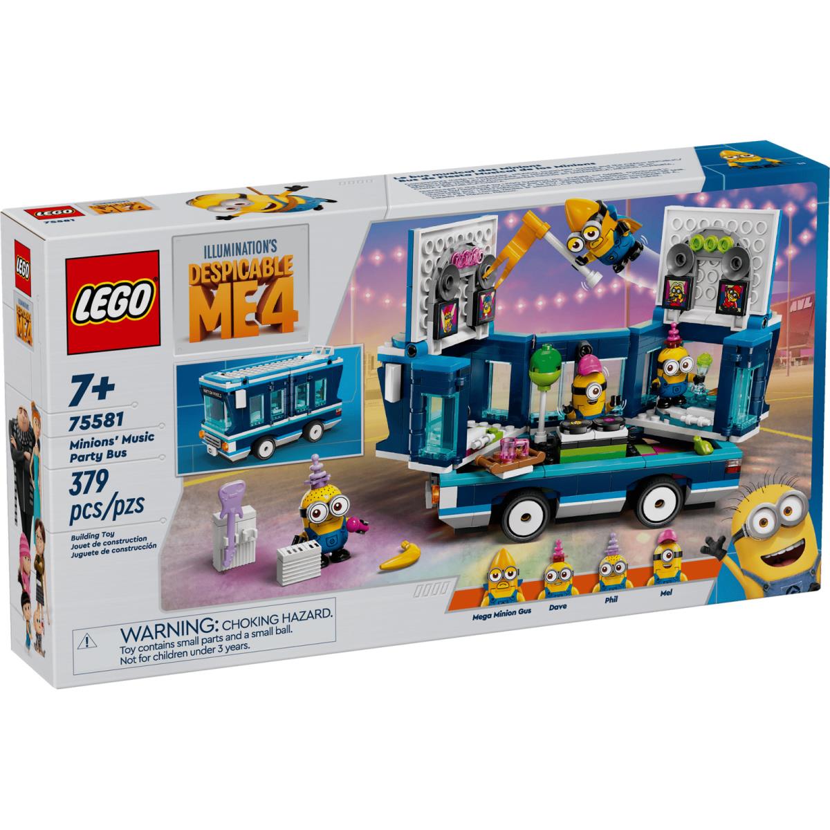 Lego Despicable Me 4 Minions Music Party Bus 75581 Creative Building Toy Set