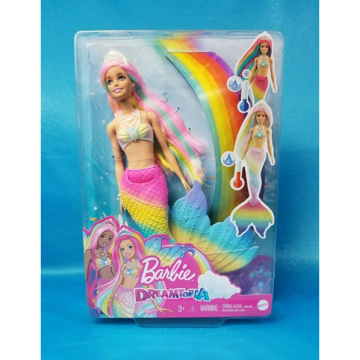 Barbie Dreamtopia Mermaid Doll Choose Rainbow Sparkle Lights Color Magic More Rainbow Magic Water Activated Color Change GTF89