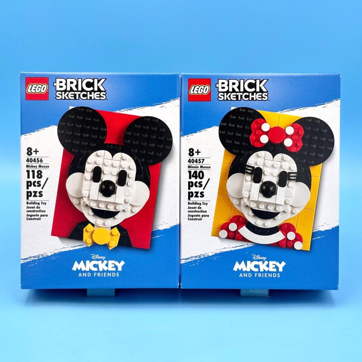 Lego Brick Sketches Mickey Minnie Mouse 40456 40457 Disney Mickey and Friends