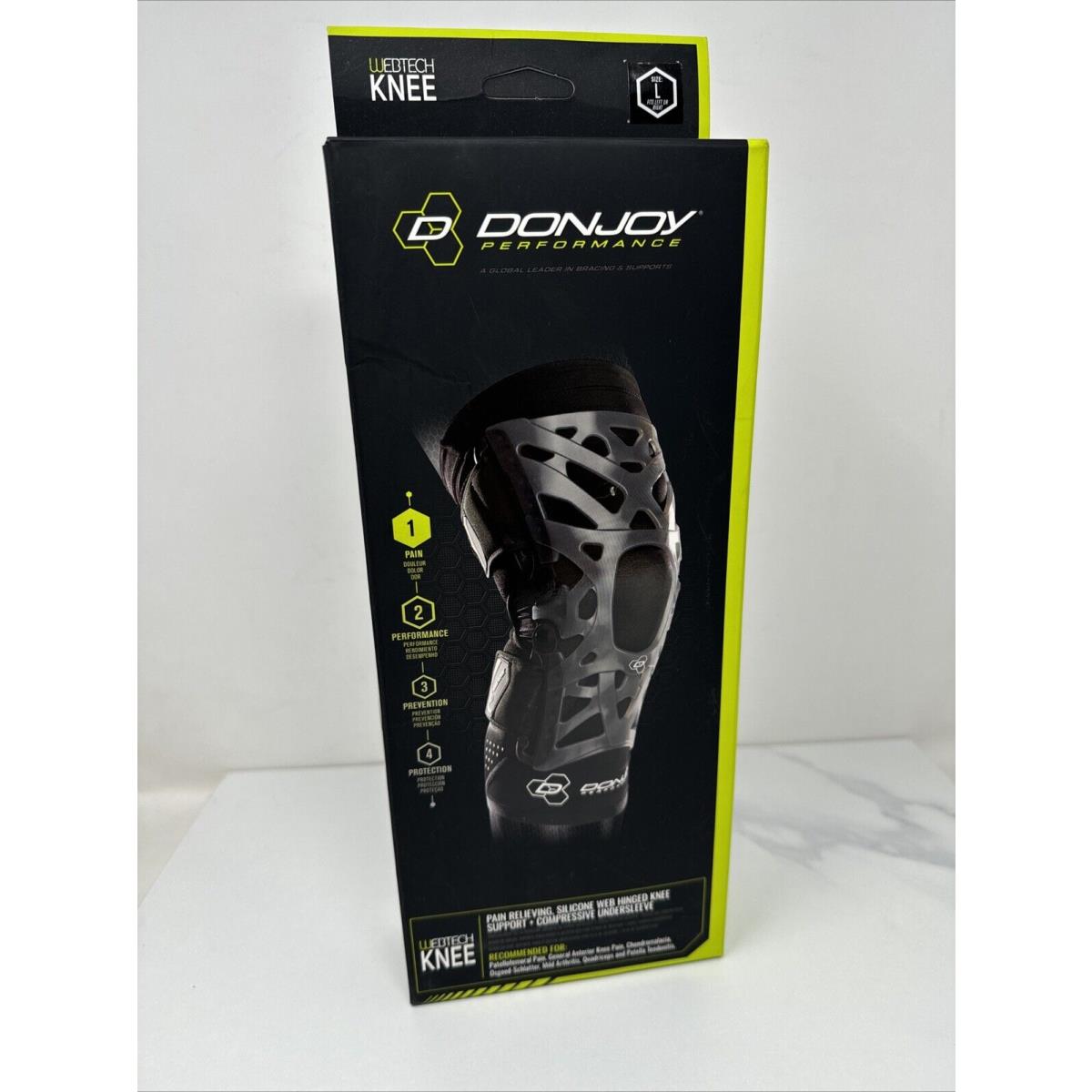 Donjoy Performance Large Webtech Knee Support Brace with Compression Undersleeve