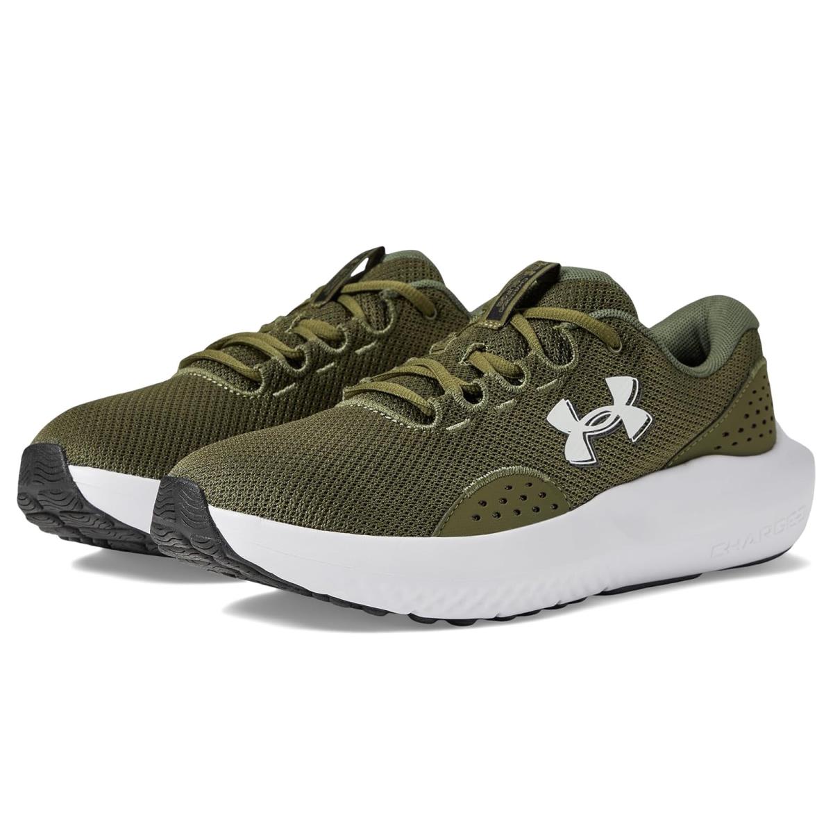 Man`s Sneakers Athletic Shoes Under Armour Charged Surge Marine OD Green/Marine OD Green/White