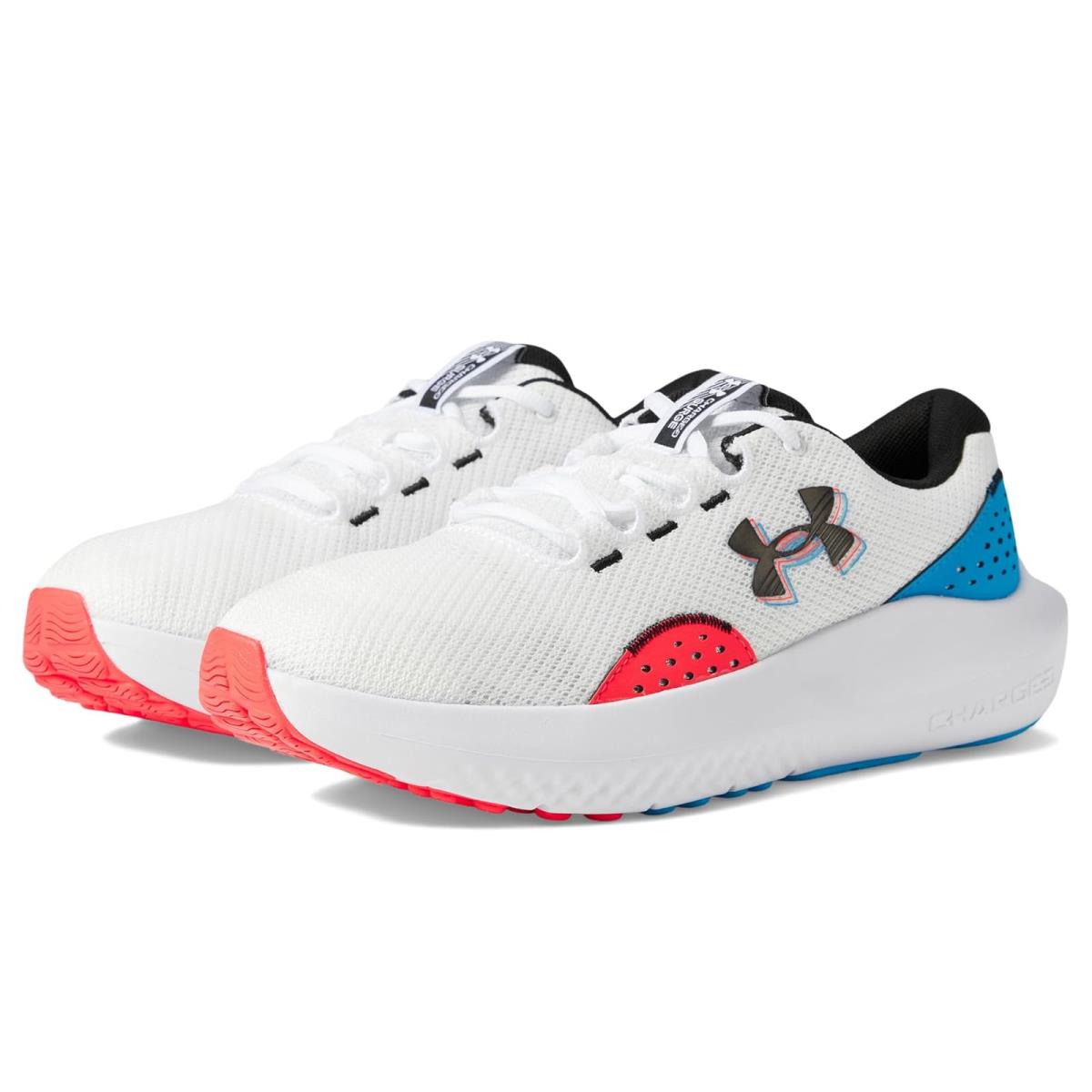 Man`s Sneakers Athletic Shoes Under Armour Charged Surge White/Capri/Black