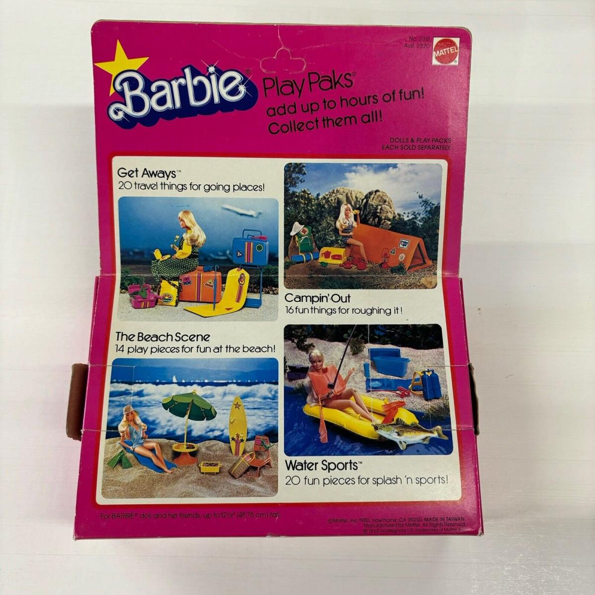 1980 Barbie Play Paks Campin Out Unpunched BY Mattel