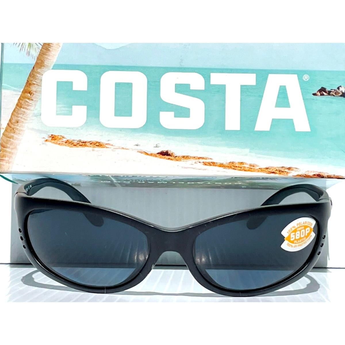 Costa Del Mar Fathom Matte Black Polarized Gray 580P Lens Sunglass FA 11