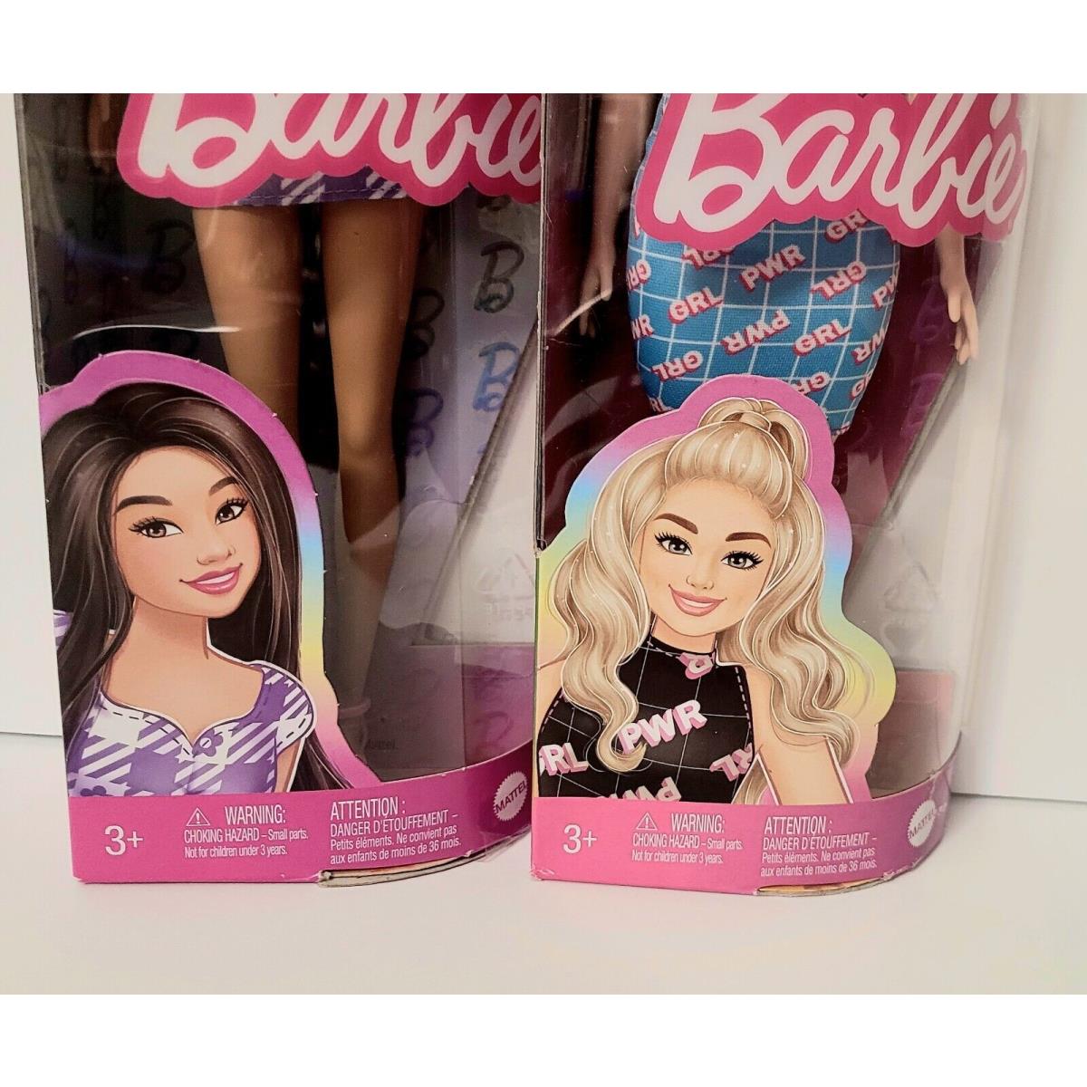 Barbie Fashionistas Dollstall Curvy Blonde Dimples Asian Girl Power Bundle 2