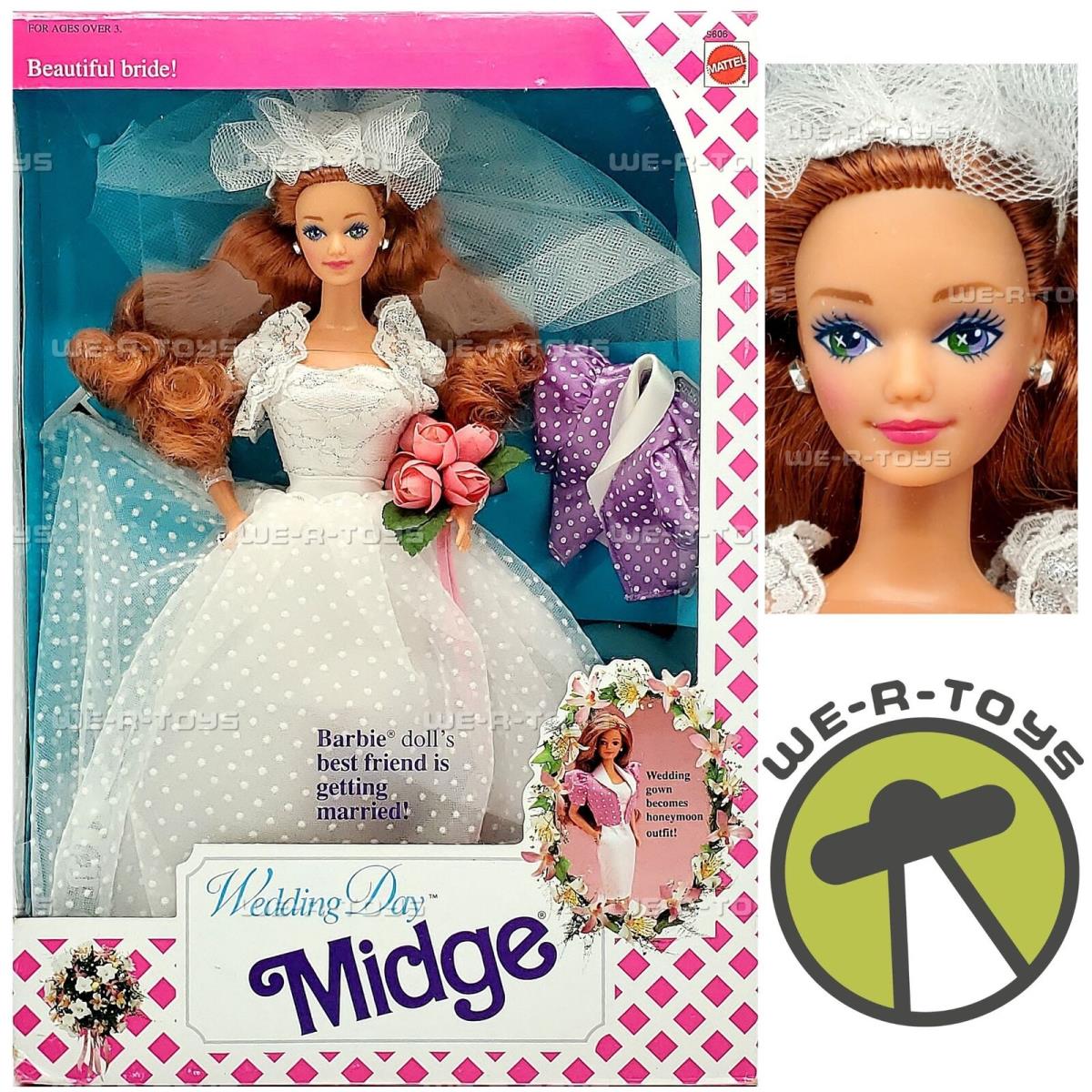 Wedding Day Midge Beautiful Bride Doll 1990 Mattel 9606