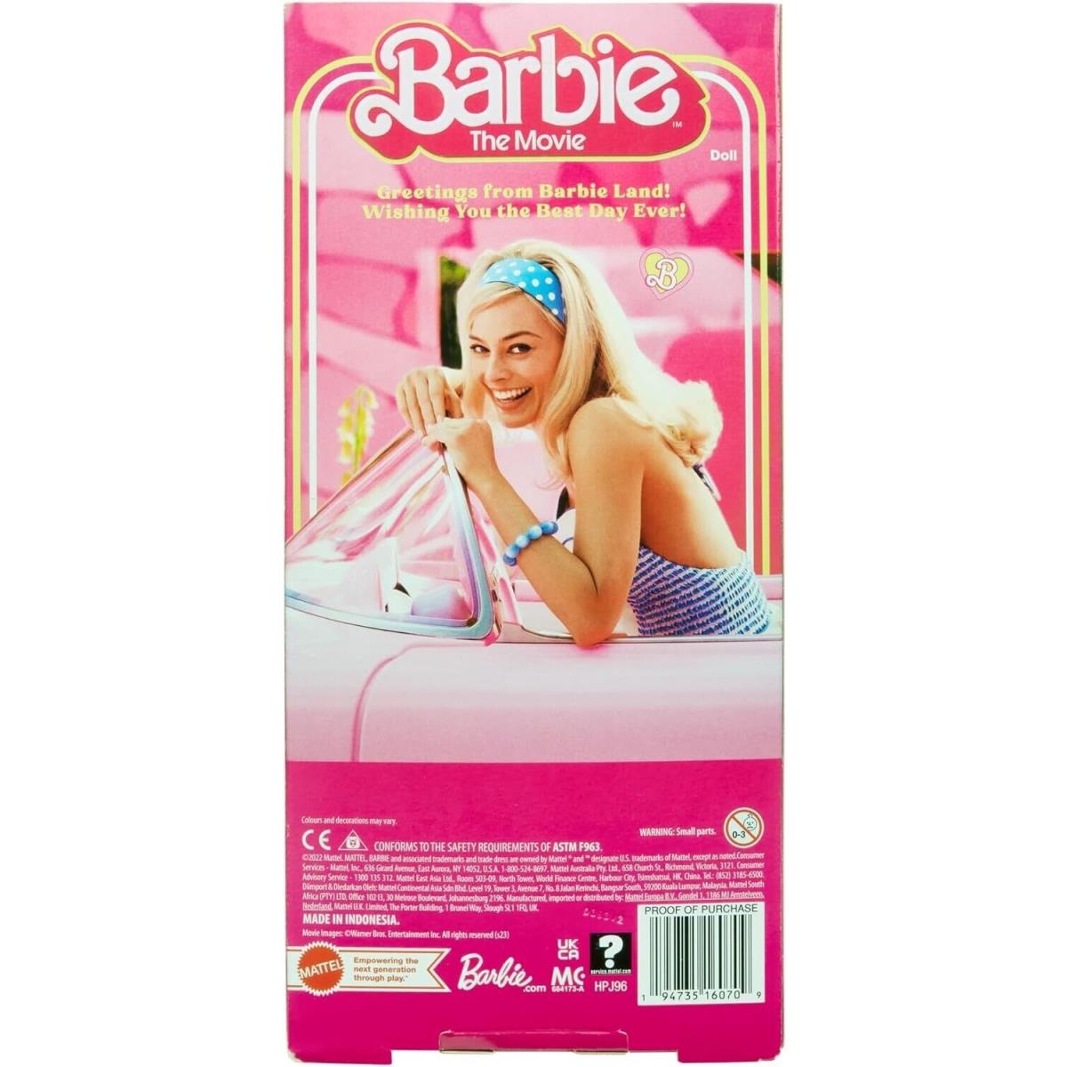 Barbie The Movie Doll Margot Robbie as Collectible Doll Wearing Pink and White