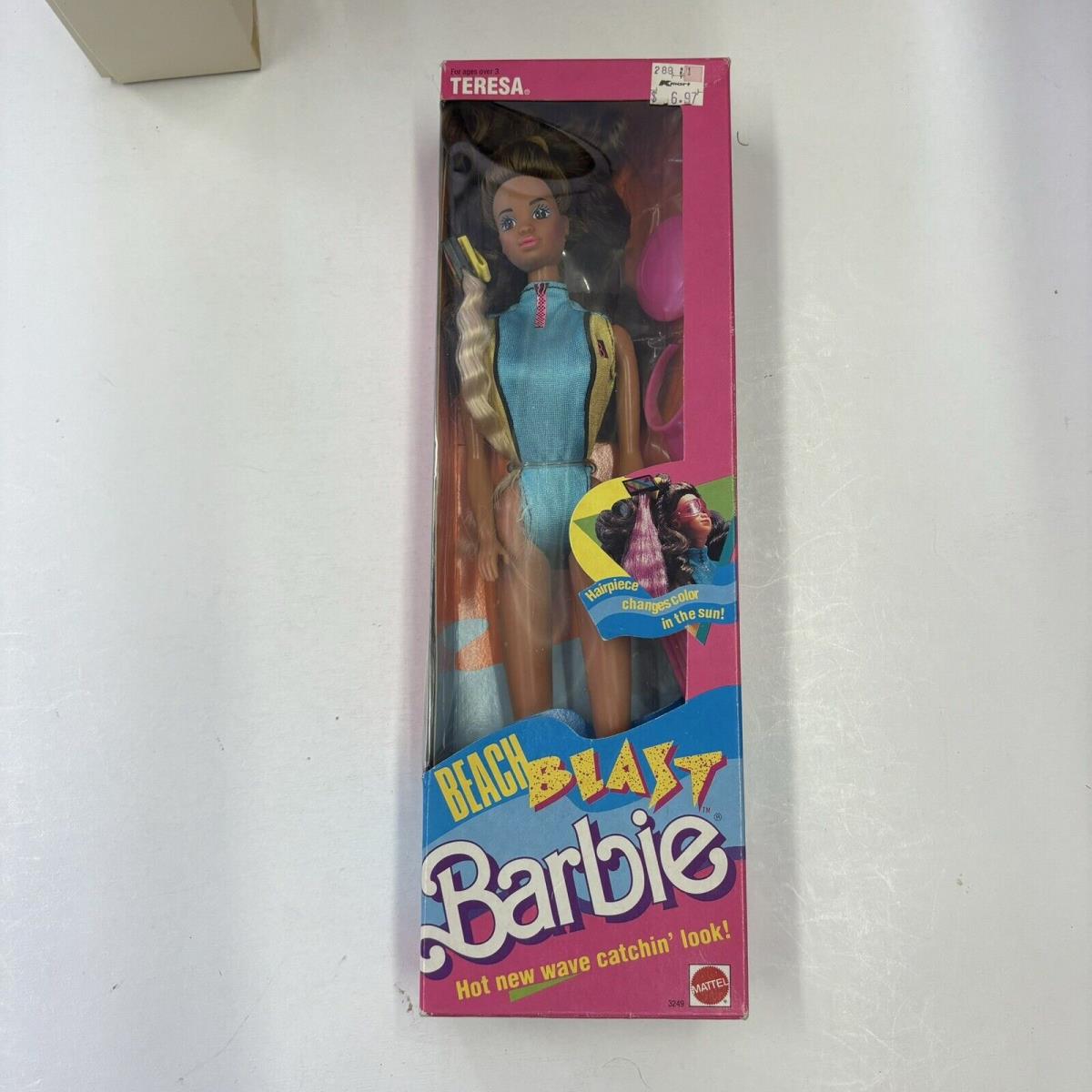 1988 Beach Blast Teresa Barbie Mattel 3249 Nrfb Box