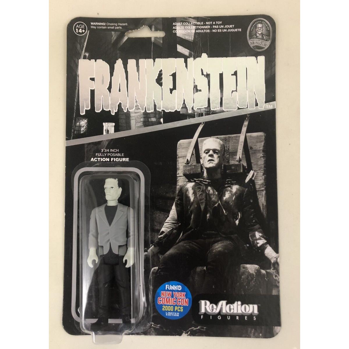 In Package Universal Monsters Funko Super 7 Frankenstein Nycc Action Figure