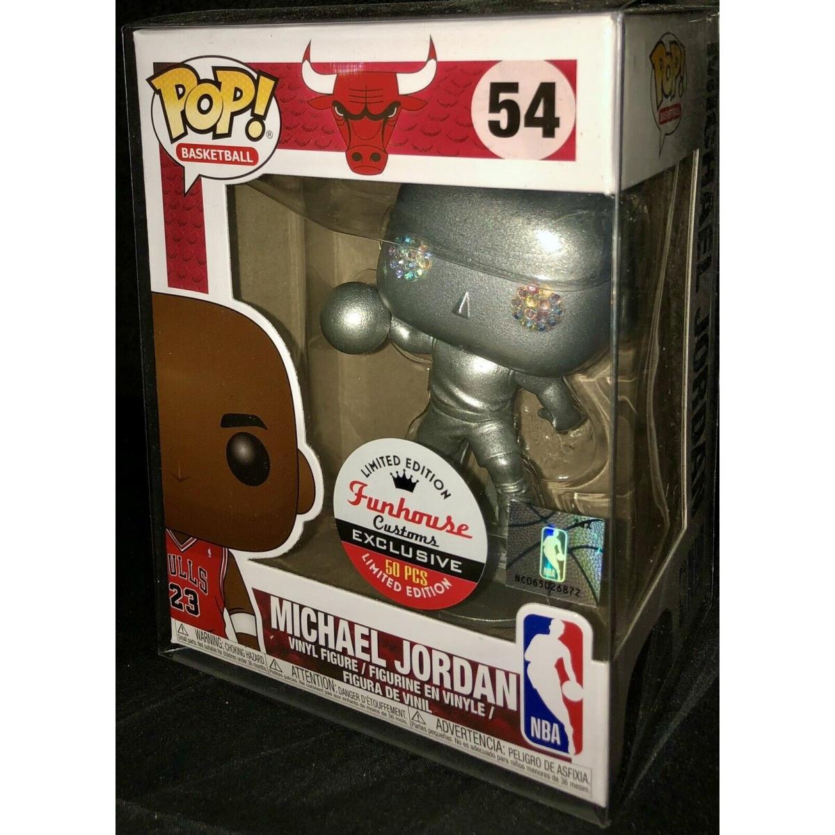 Only 50 Made Michael Jordan Fun House Silver Diamond Bulls Basketball Funko Pop