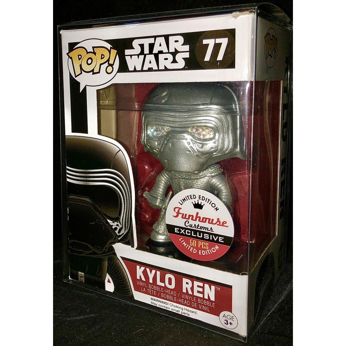 Only 50 Made Kylo Ren Funhouse Silver Diamond Star Wars Funko 77 Pop Toy Doll