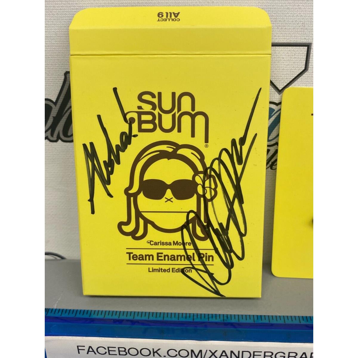 Carissa Moore Surfer Signed Autographed Sunbum Team Enamel Pin Beckett Bas Coa