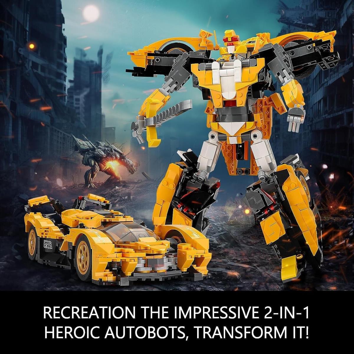 2in1 Transforming Robot Car Building Block Kit Stem Model Set Bumblebee 998PCS