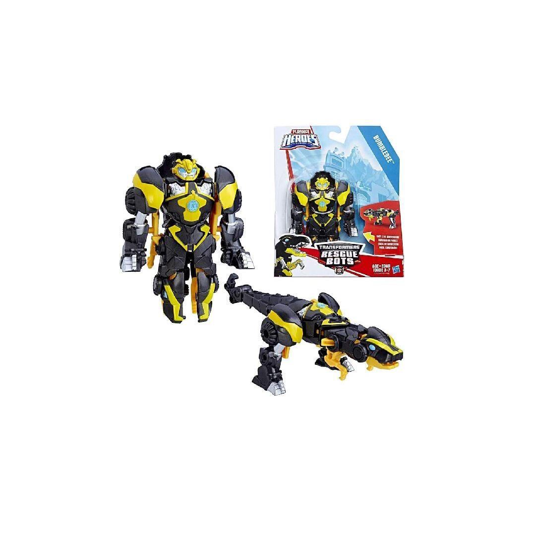 Playskool Hero Transformer Rescue Bot Bumblebee-robot to Raptor-chomping Action