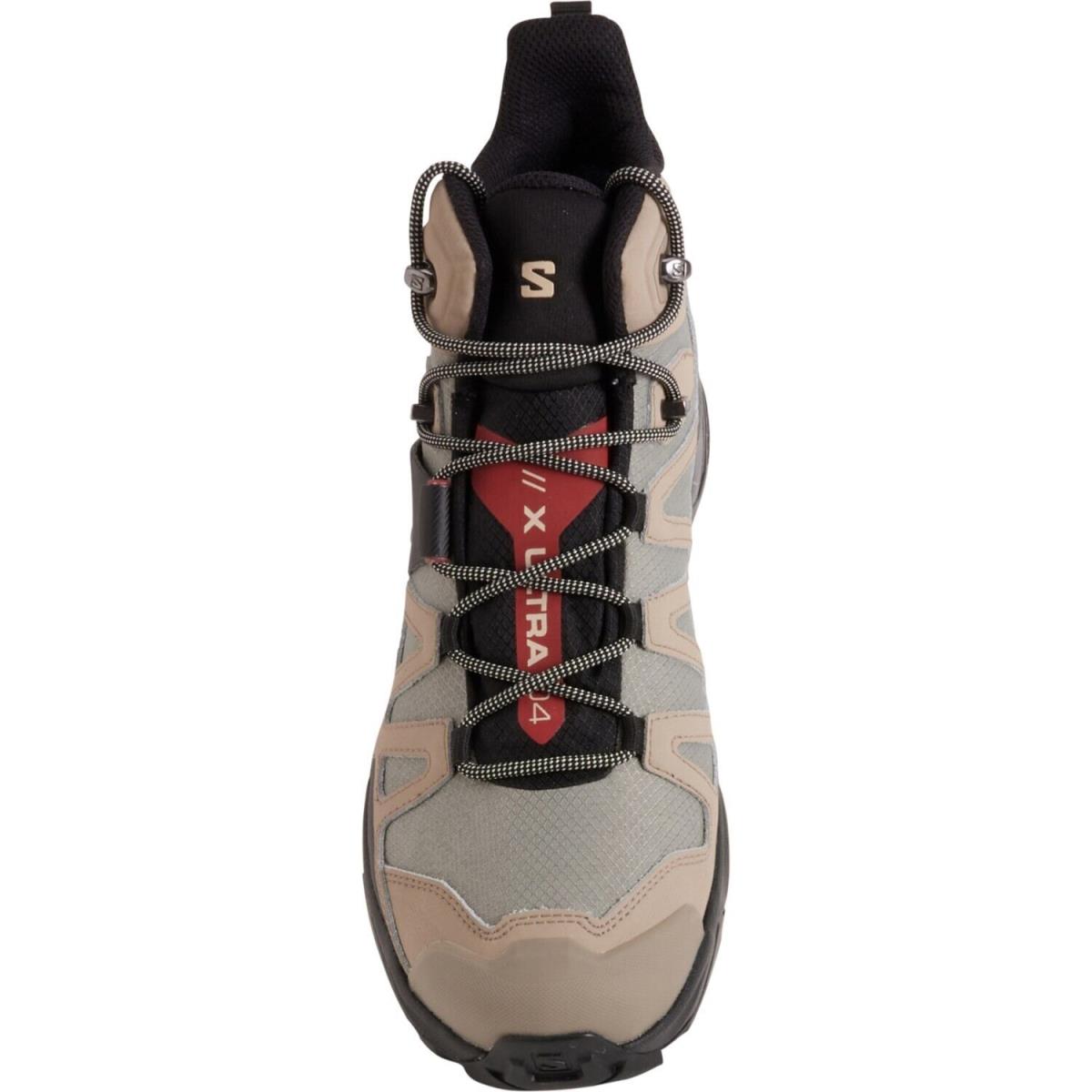 Men`s Salomon X Ultra 4 Gore-tex Mid Hiking Boots Waterproof - Vintage Khaki Black Burnt Henna