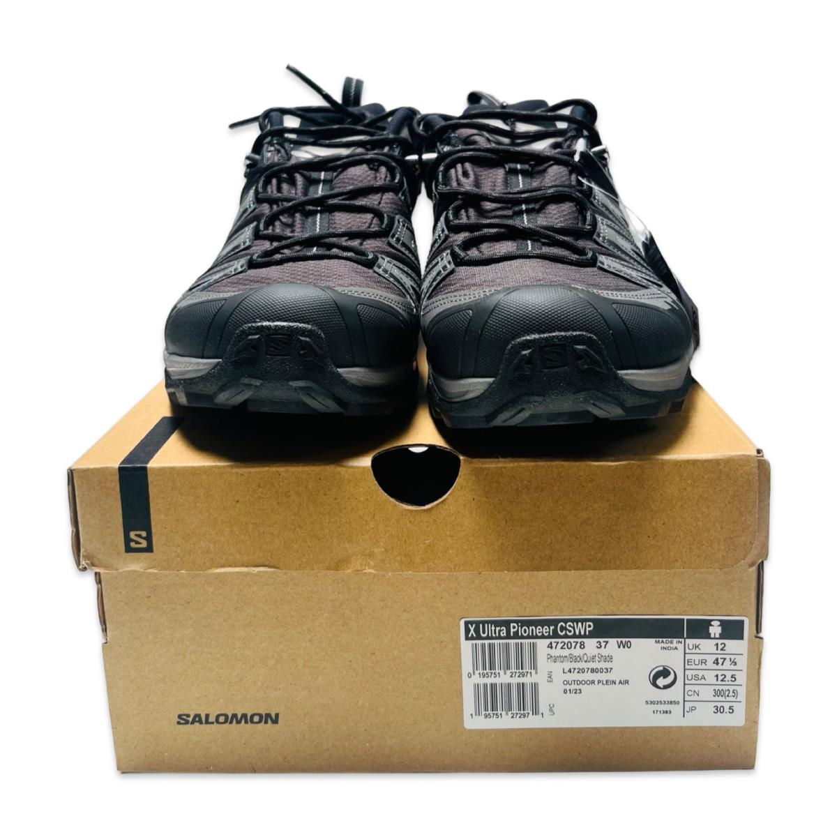 Salomon X Ultra Pioneer Cswp Phantom Black Quiet Shade Trail Shoes Men`s SZ 12.5