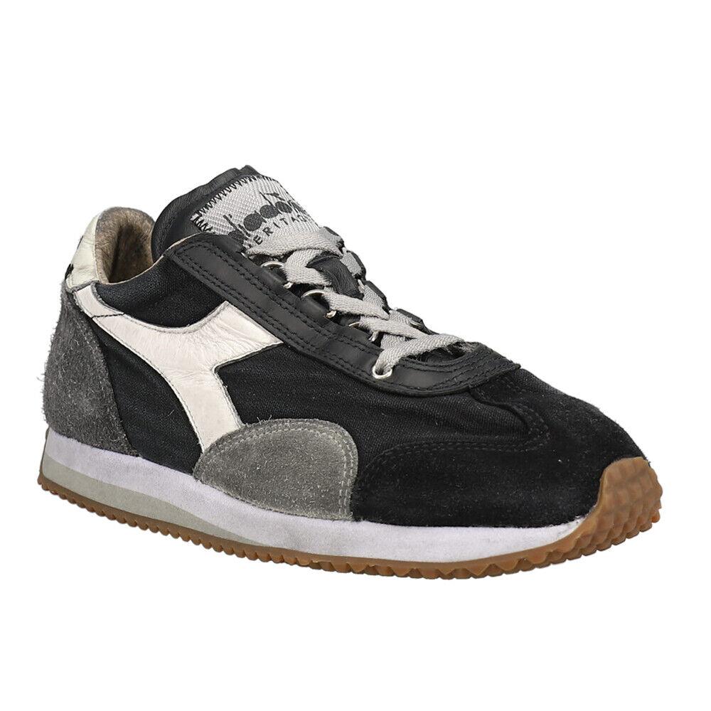 Diadora Equip H Dirty Stone Wash Evo Lace Up Mens Black Grey Sneakers Casual S