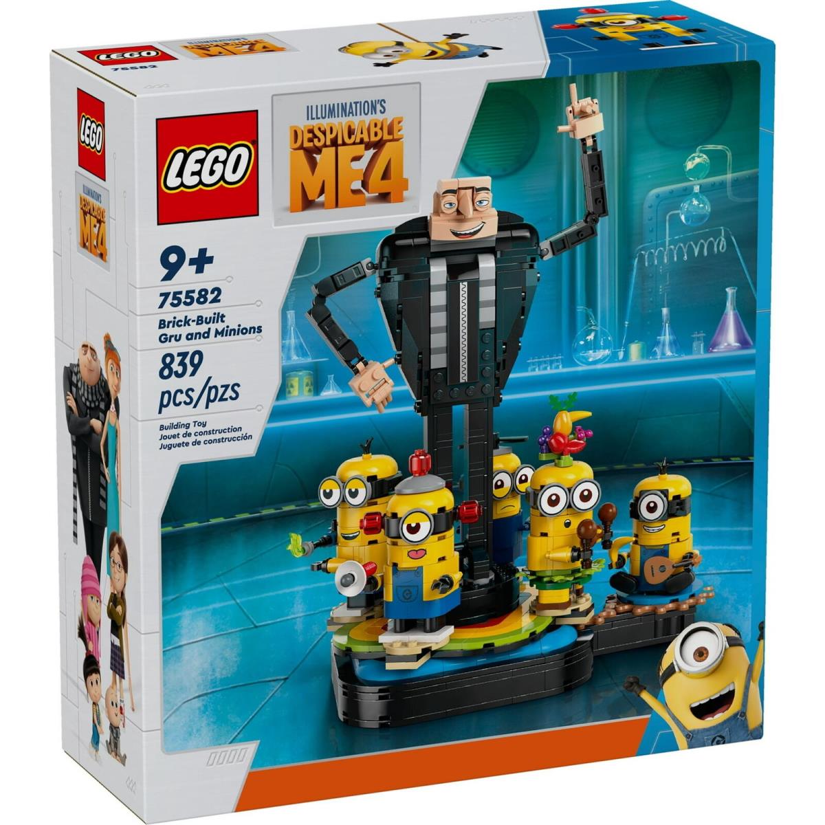 Lego Despicable Me 4 Brick-built Gru and Minions Figure 75582 Building Toy Set