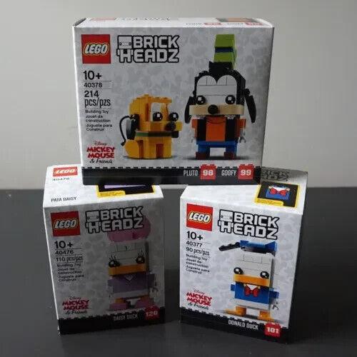 Lego Brickheadz Disney Donald Duck Daisy Duck Pluto Goofy 40377 40378 40476