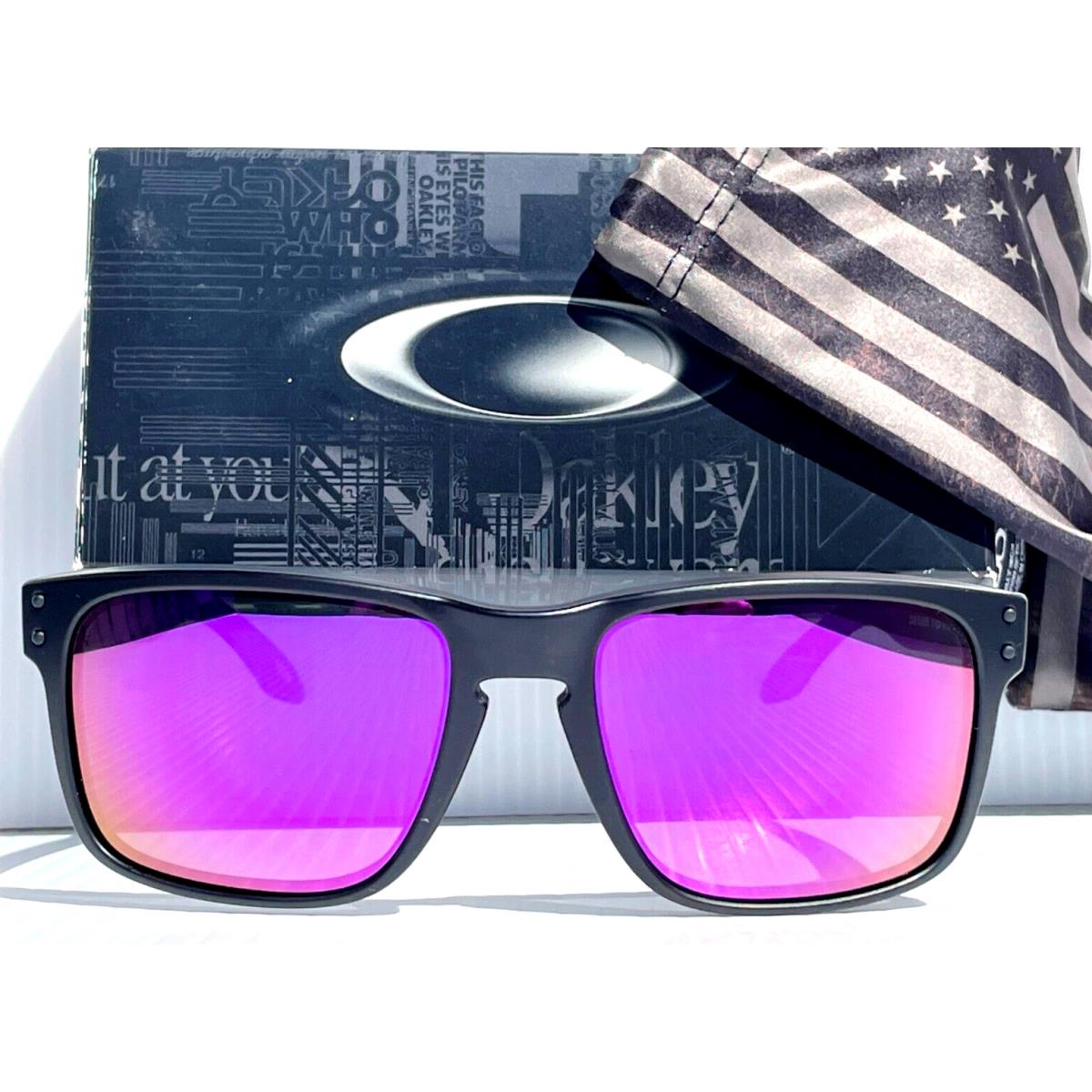 Oakley Holbrook Matte Black Usa Tonal Flag Polarized Galaxy Violet Sunglass 9102