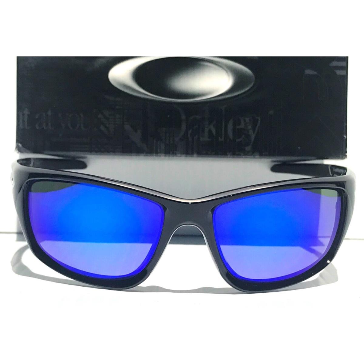 Oakley Canteen Polished Black Polarized Galaxy Blue Lens Sunglass 9225