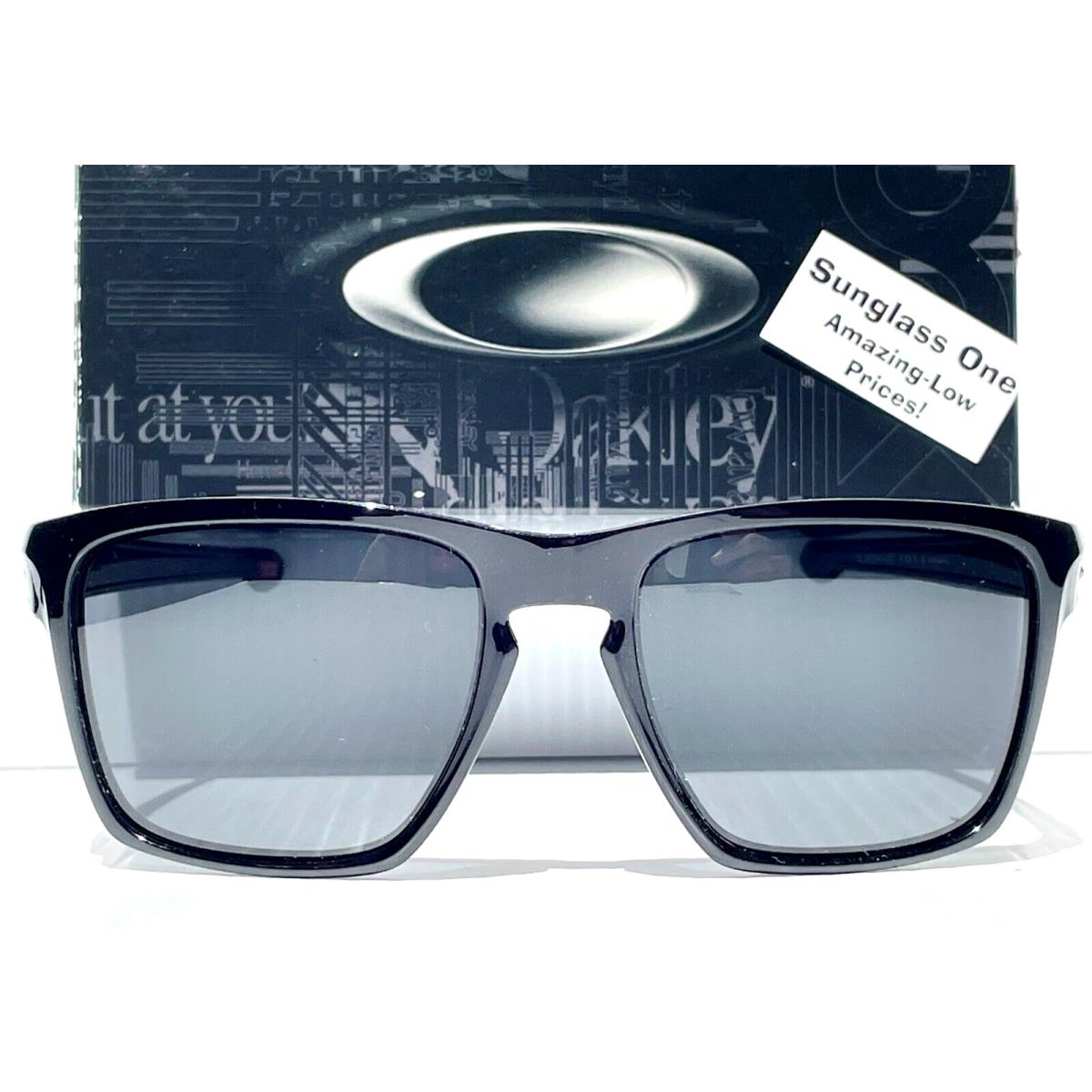 Oakley Sliver XL Polished Black Polarized Galaxy Black Lens Sunglass 9341