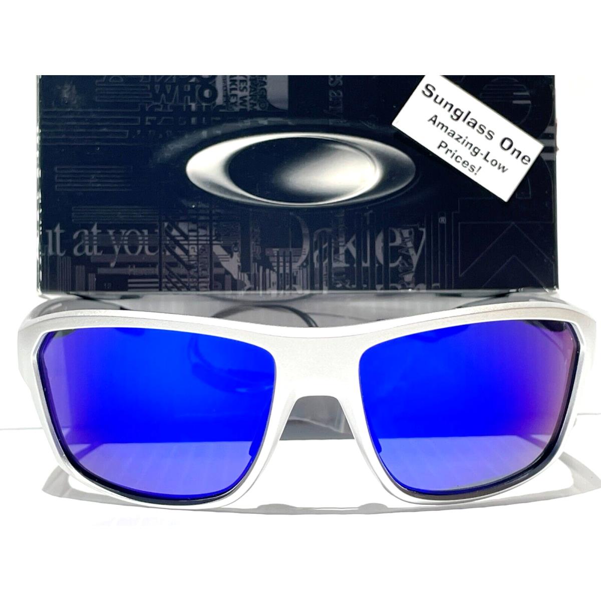 Oakley Split Shot X-silver w Polarized Galaxy Blue Mirror Sunglasses 9416