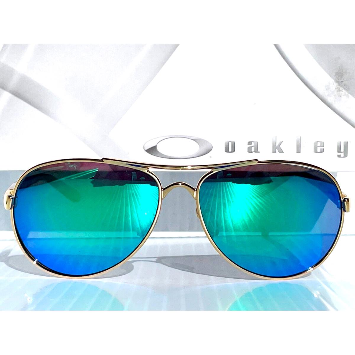 Oakley Tie Breaker Polished Gold Tort Polarized Galaxy Jade Sunglass 4108