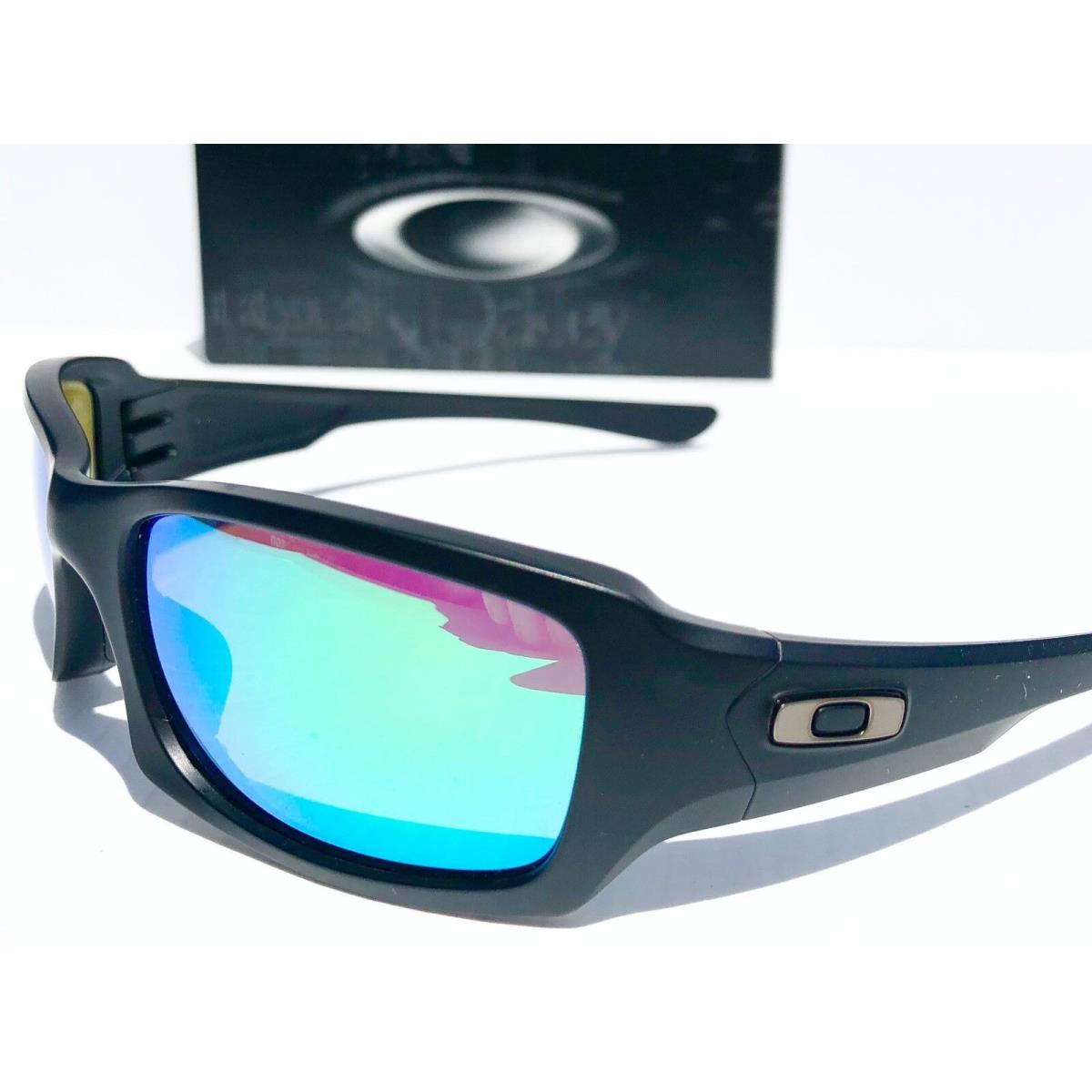 Oakley Fives Squared Matte Black w Polarized Galaxy Jade Lens Sunglass 9238